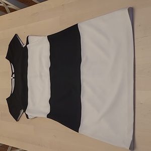 LIKE NEW Marc New York Andrew Mark Black/White Colorblocked Cap Sleeved Dress